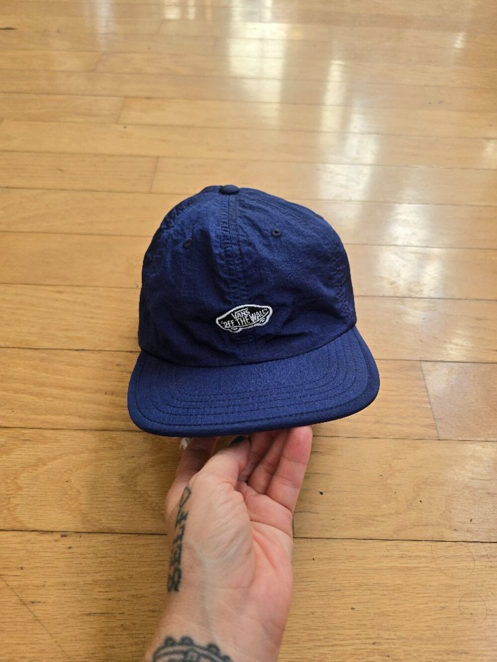 Vans | Off The Wall Navy Blue Nylon Travel Skateboard Dad Hat